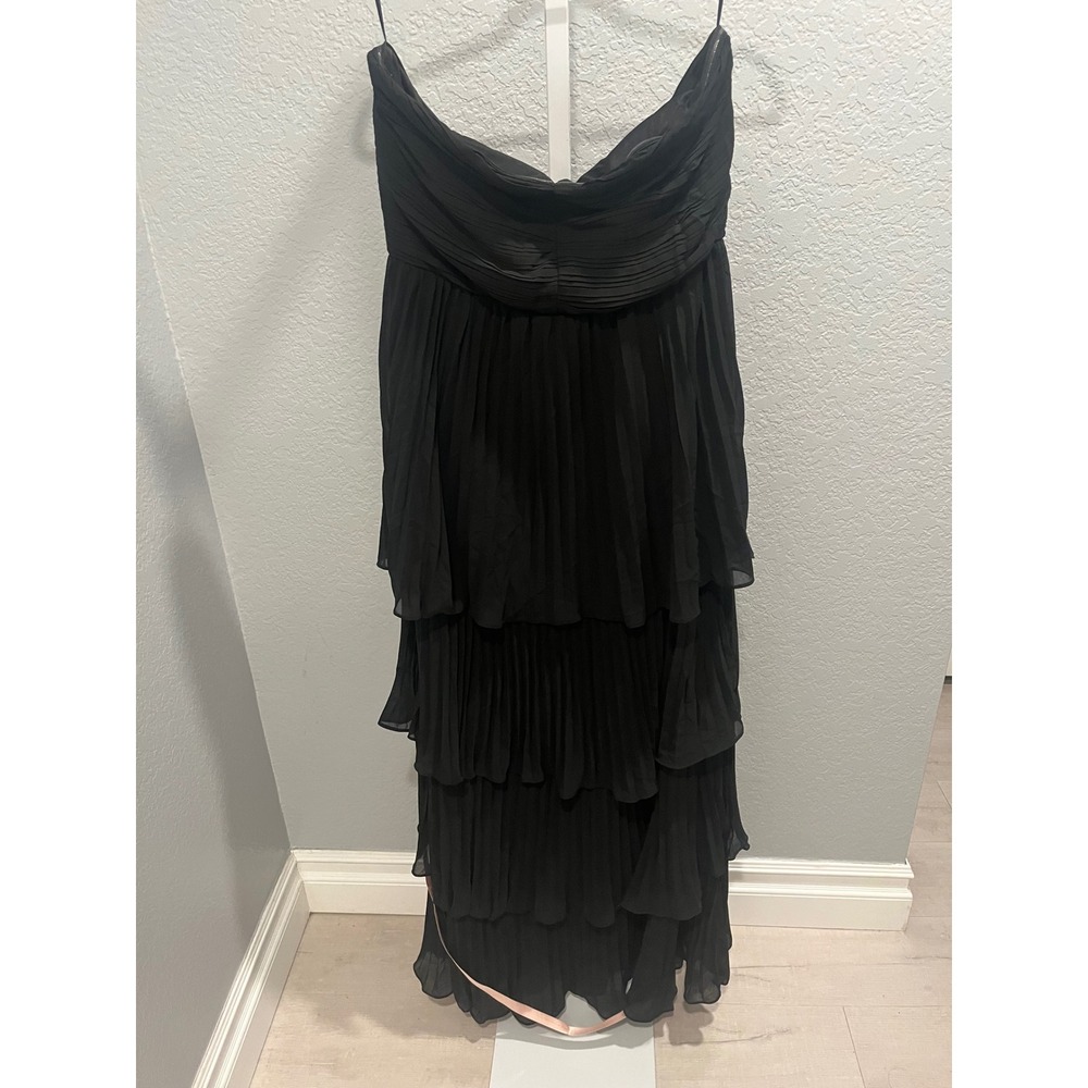 NWT Lulus Seriously Sensational Black Strapless Tiered Maxi Dress XL